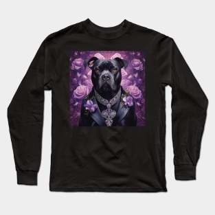 Staffy In A Suit Long Sleeve T-Shirt